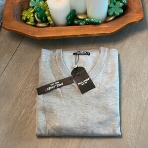 🆕 Paul Jones Men’s Vneck long sleeve sweater in Heather Gray. Size XL